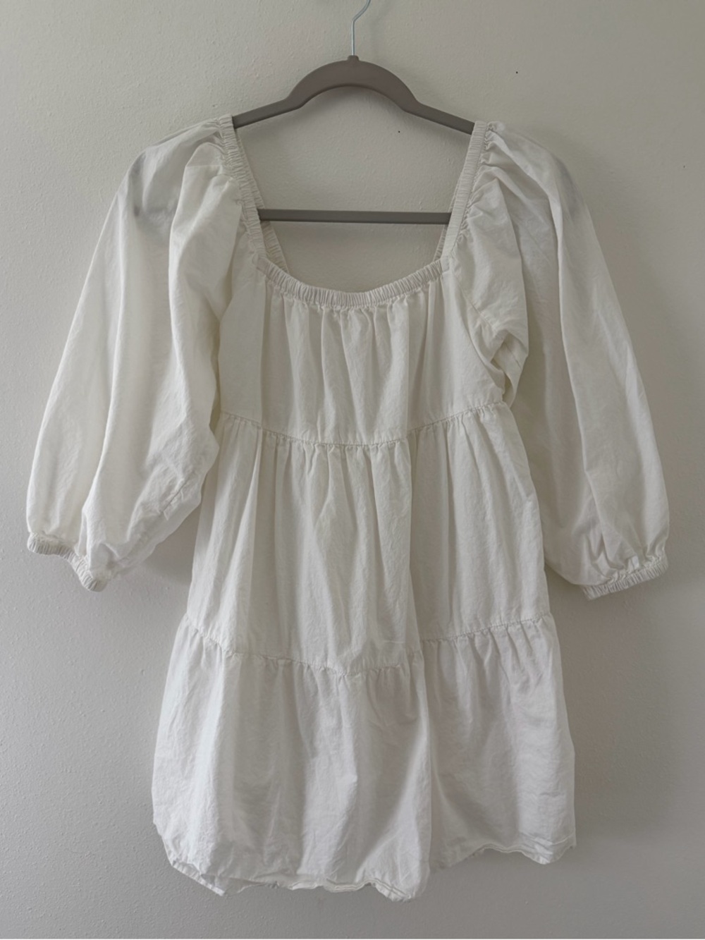 Billabong Love Crush Babydoll Square Neck Puff Sleeve Cotton dress size small